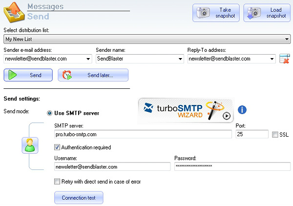 smtp settings