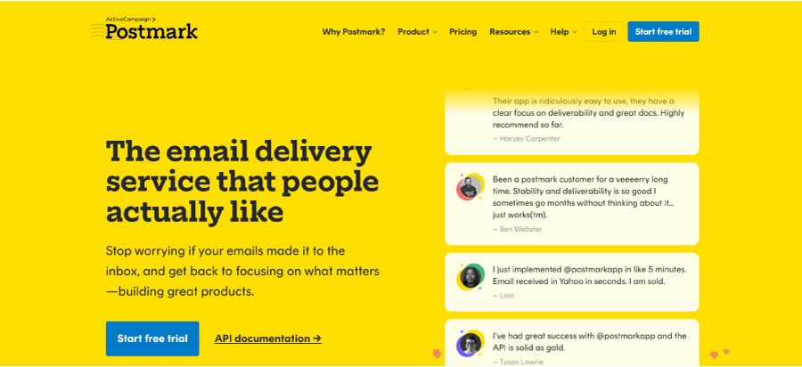 Postmark email API for developers